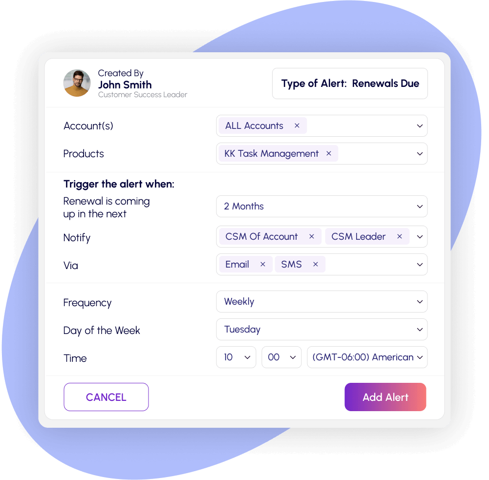 Renewal alerts